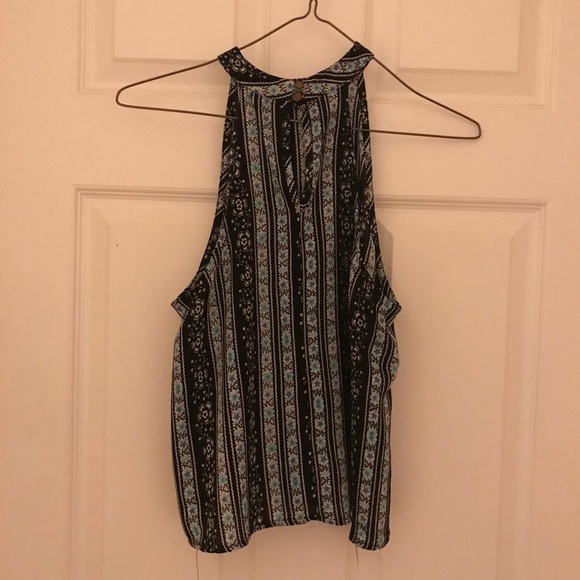 High Neck Sleeveless Blouse Striped Pattern - Picture 2 of 8